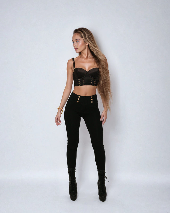 (WRUP2BHS2518-N) Zwarte WR.UP® High Waist met Golden Buttons