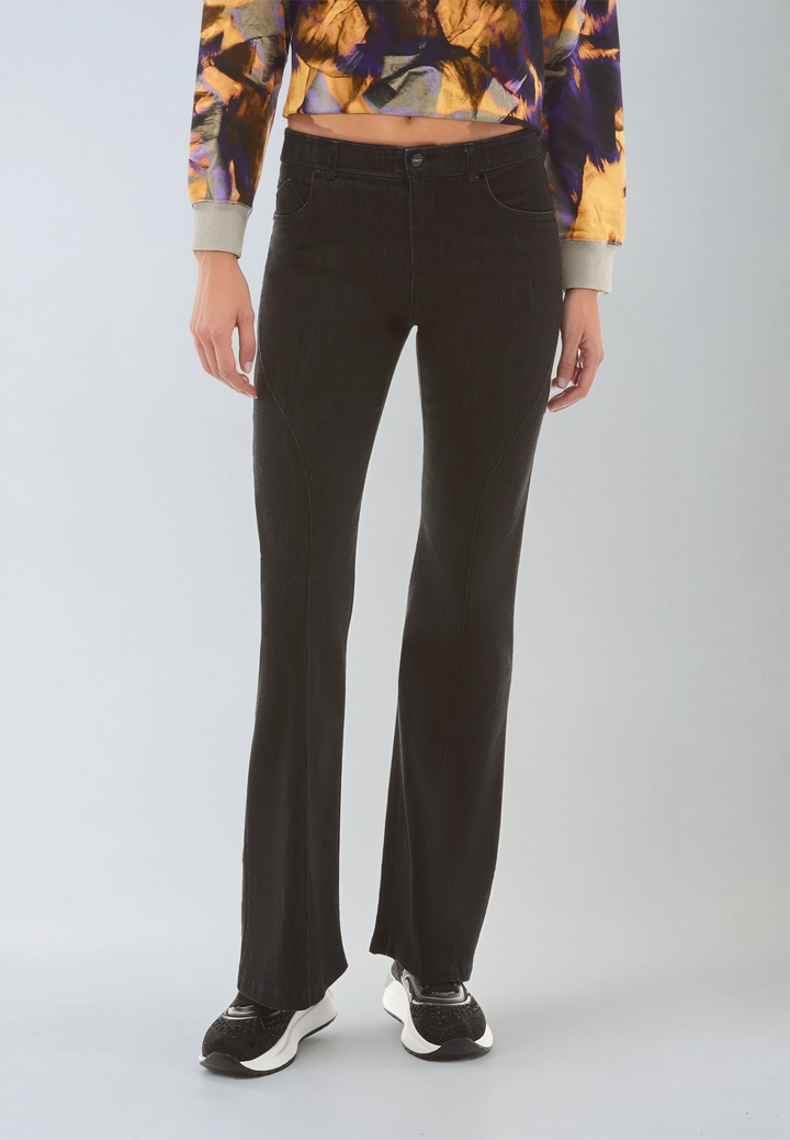 (BLACK29RF301-J7N) CLASSIC FREDDY Flared Jeans in Woven Denim