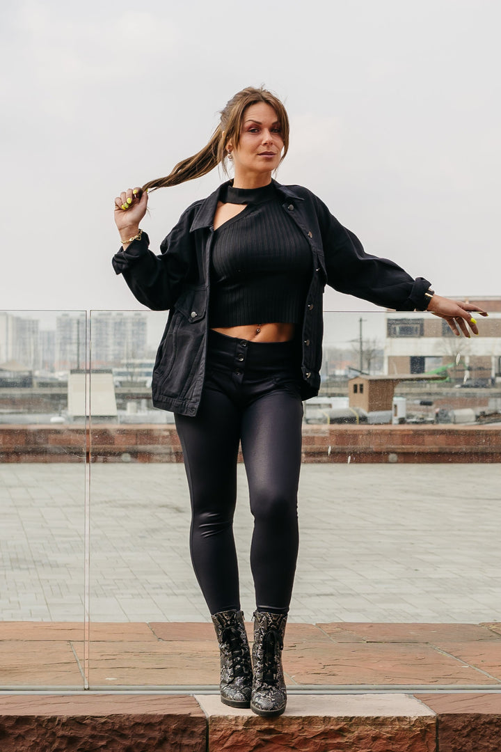 (WRUP4SHF438-N1) WR.UP® met Super Hoge Knoopsluiting en Zwarte Shiny Coating