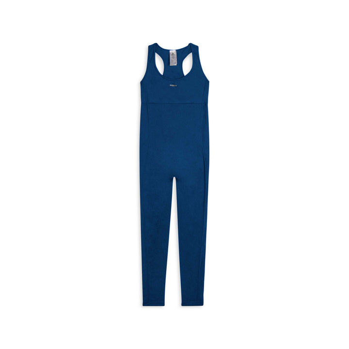 F25WSMJ1-B61 Slim Fit Jumpsuit met Racerback en Porthole Rugdetail