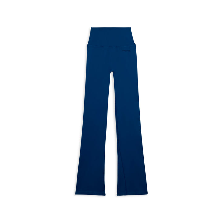 F25WSMP2-B61  Flared Legging met Super Hoge Taille in Ribstructuur