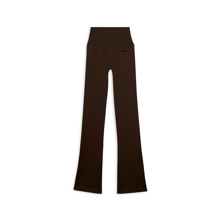 F25WSMP2-M12 Flared Legging met Super Hoge Taille in Ribstructuur