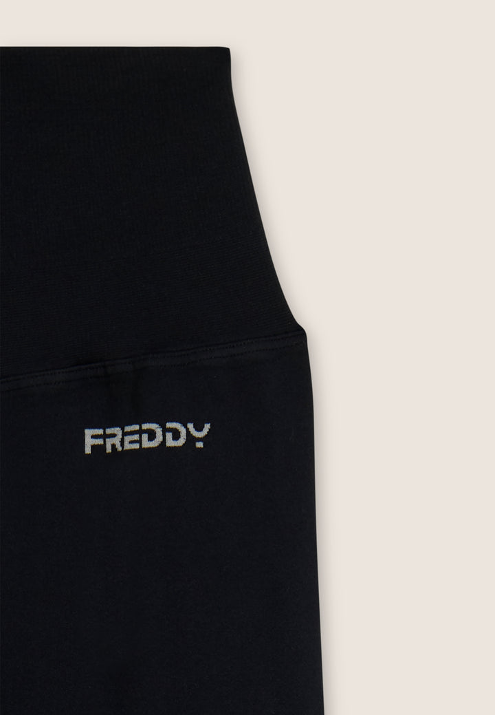 F25WSMP2-N  Flared Legging met Super Hoge Taille in Ribstructuur