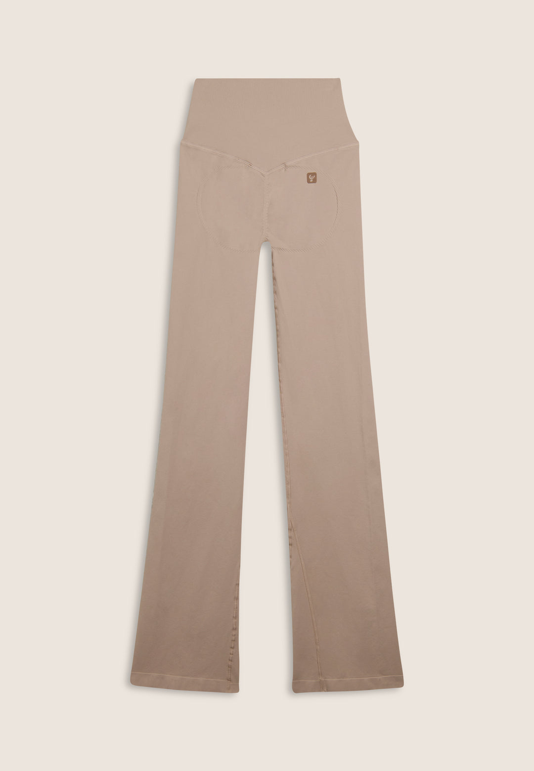 F25WSMP2-Z41 Flared Legging met Super Hoge Taille in Ribstructuur