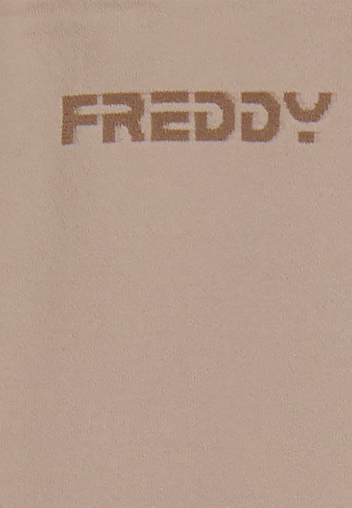 F25WSMP2-Z41 Flared Legging met Super Hoge Taille in Ribstructuur