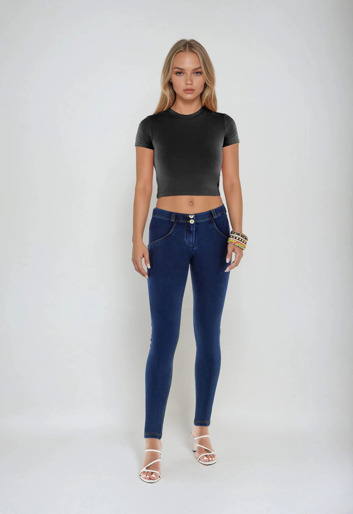 (WRUP1RC002-J0Y) Blauwe WR.UP® Regular Waist in Denim Look