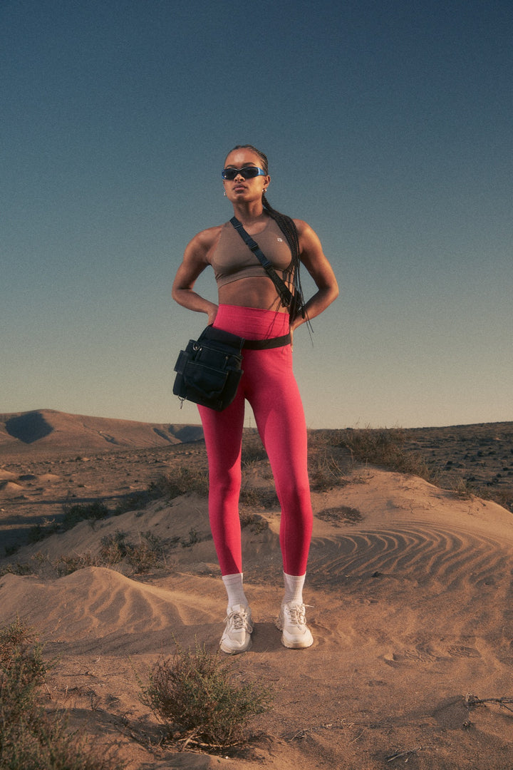 (SF5HF316-F103) High-Waistband Ankle-Length Seamless Leggings with Ribbed Details