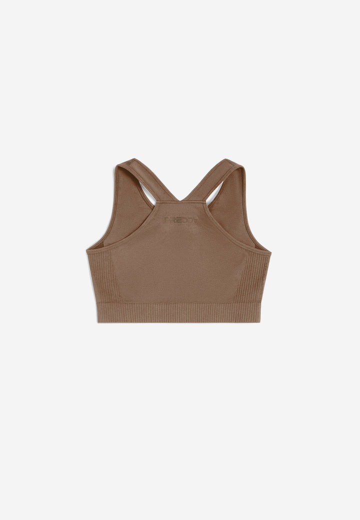 (F3WSFB10-M105) Seamless Bra with Crossed Shoulder Straps