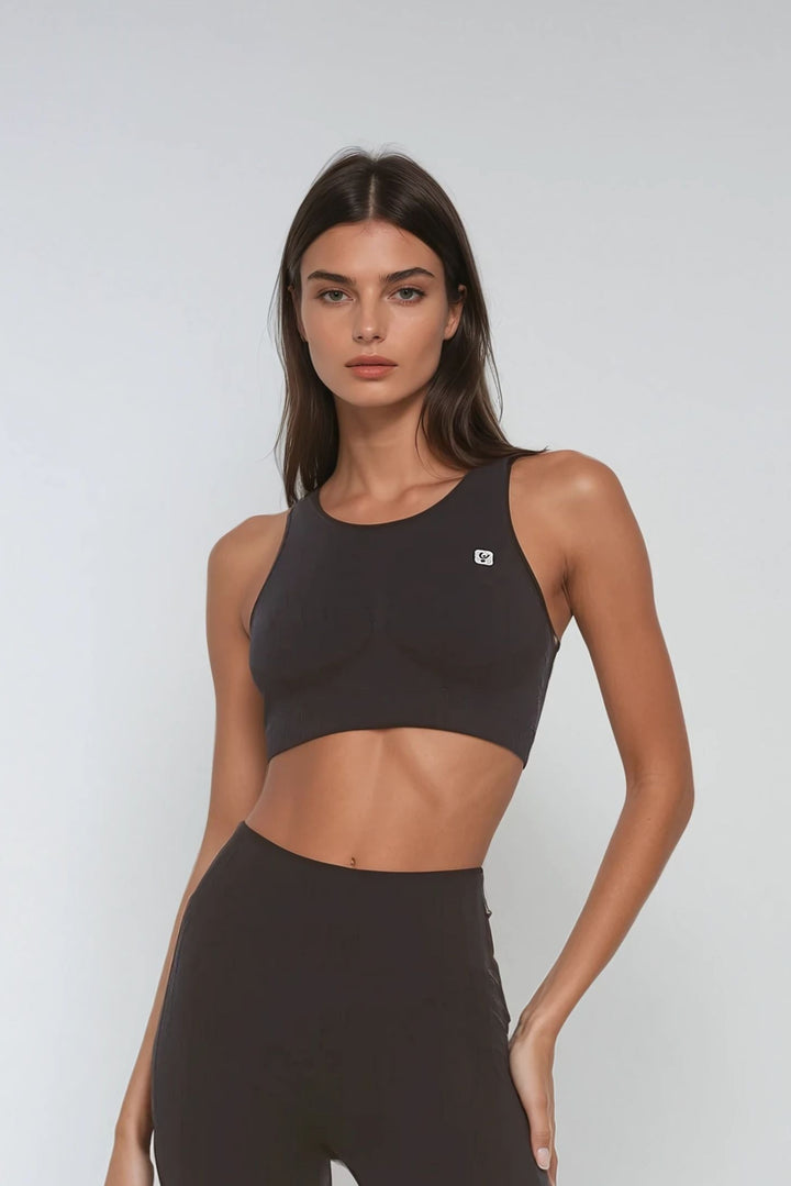 (F3WSFB10-N) Seamless Bra with Crossed Shoulder Straps