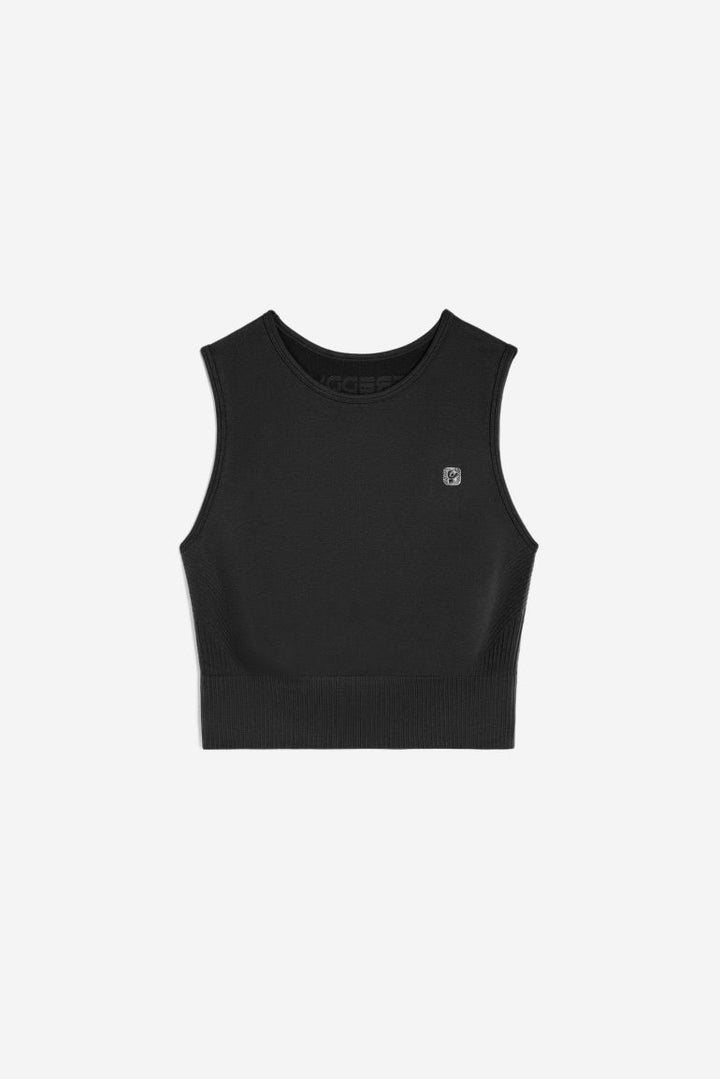 (F3WSFK3-N) Seamless Cropped Sleeveless Top