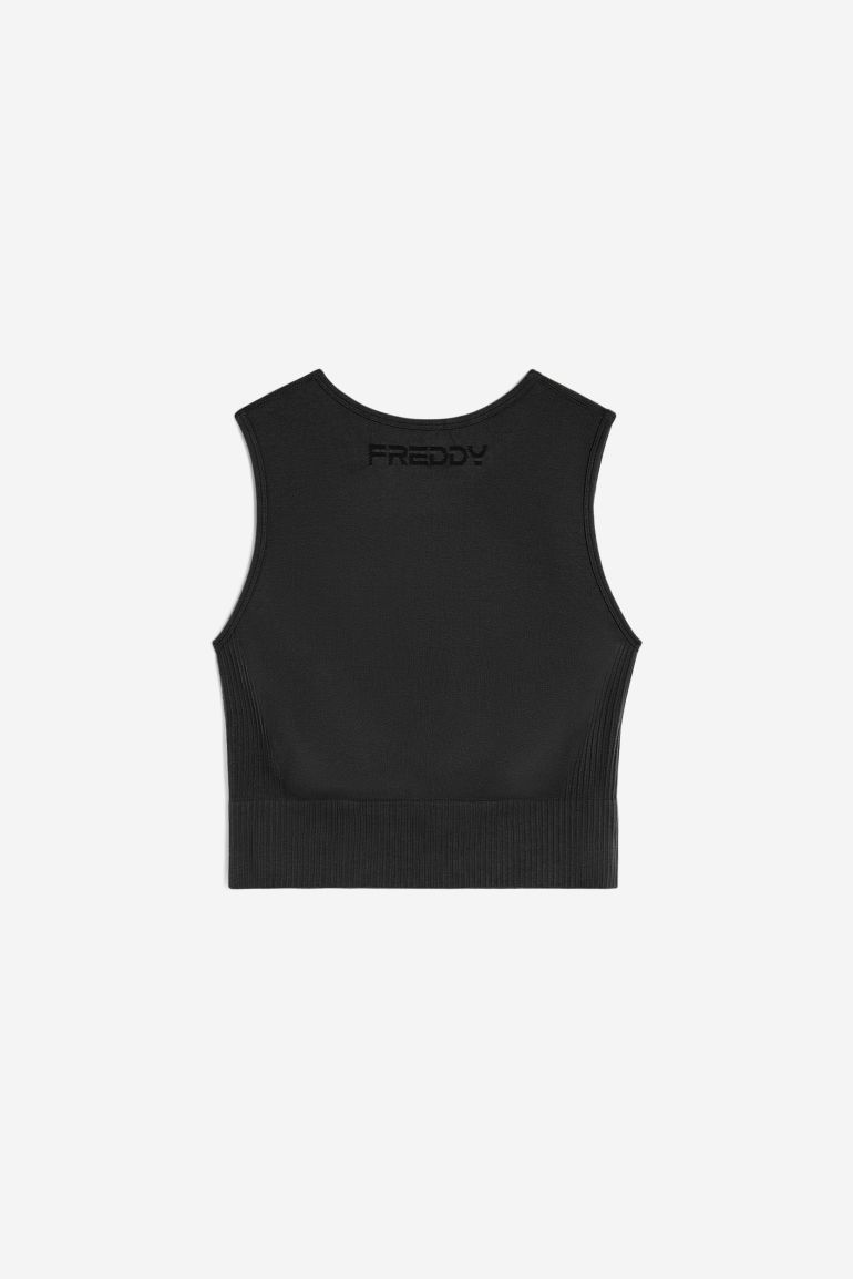(F3WSFK3-N) Seamless Cropped Sleeveless Top