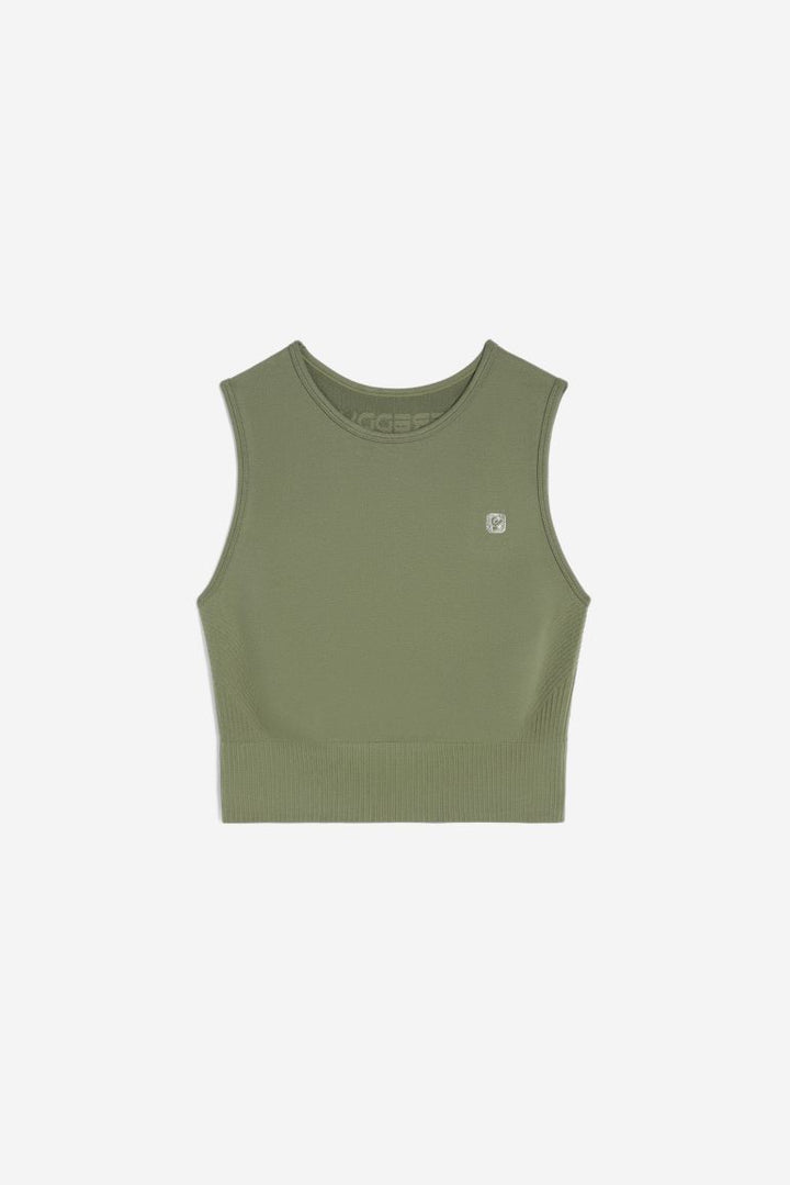 (F3WSFK3-V52) Seamless Cropped Sleeveless Top