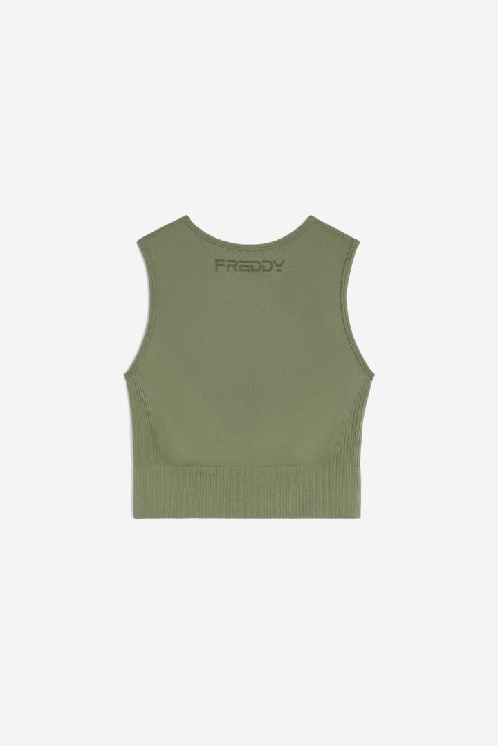 (F3WSFK3-V52) Seamless Cropped Sleeveless Top