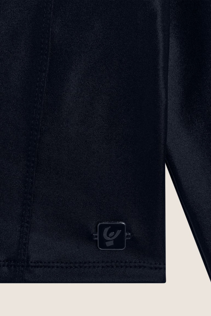 (F4WTWT8-B109) Diwo Top met een Blauwe Satin Look