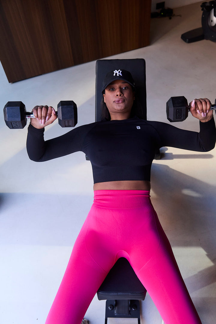 (SF5HF316-F103) High-Waistband Ankle-Length Seamless Leggings with Ribbed Details