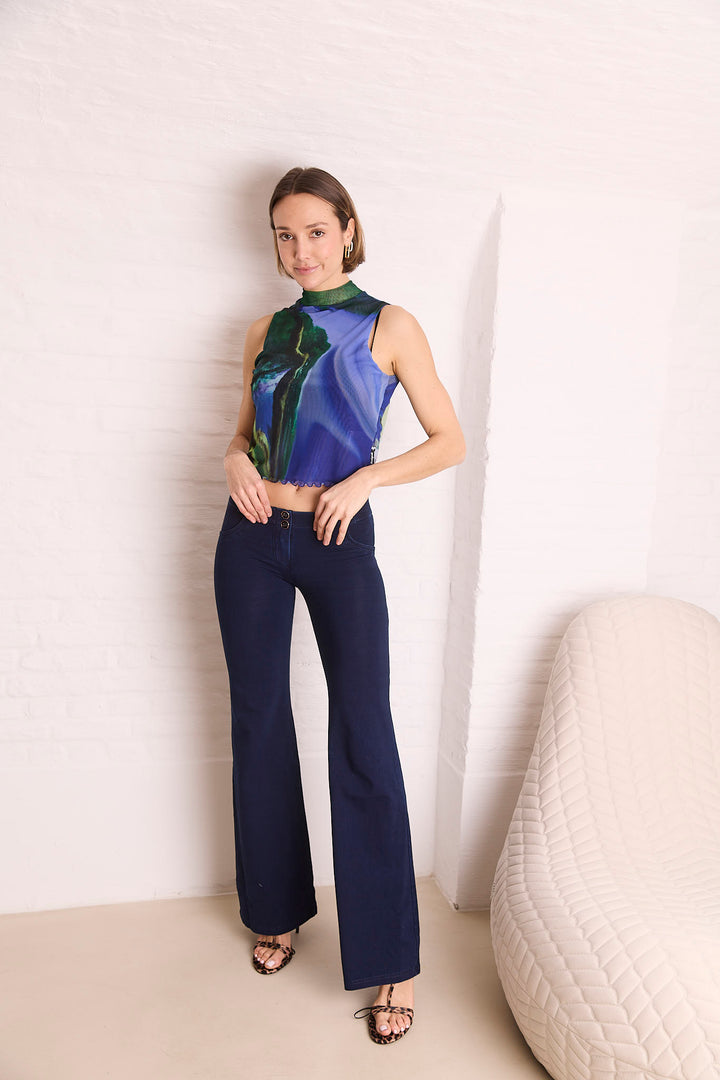 (WRUP29LF305-J29B) Low Waist WR.UP® Flared Blue Jeans