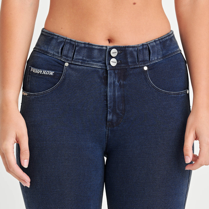 (NOW1MC002ORG-J0B) N.O.W.® Mid Waist Jeans met Knoopsluiting