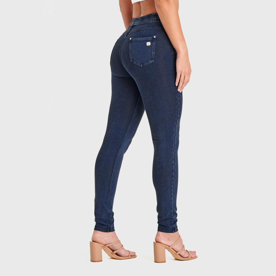 (NOW1MC002ORG-J0B) N.O.W.® Mid Waist Jeans met Knoopsluiting