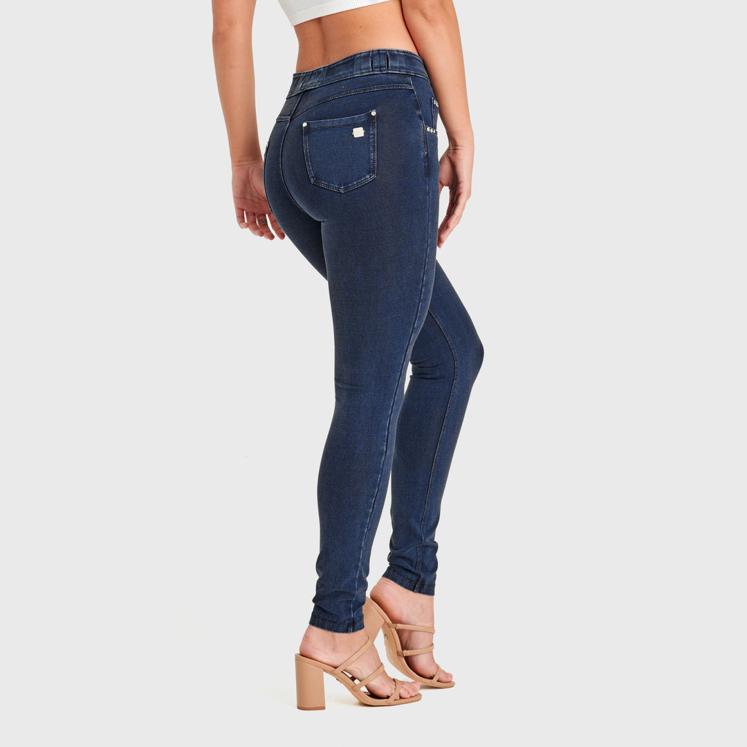 (NOW1MC002ORG-J0B) N.O.W.® Mid Waist Jeans met Knoopsluiting