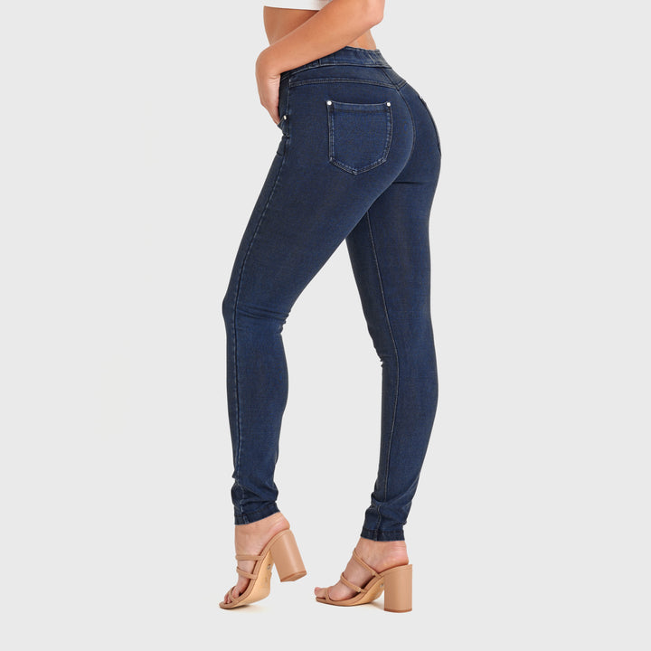 (NOW1MC002ORG-J0B) N.O.W.® Mid Waist Jeans met Knoopsluiting