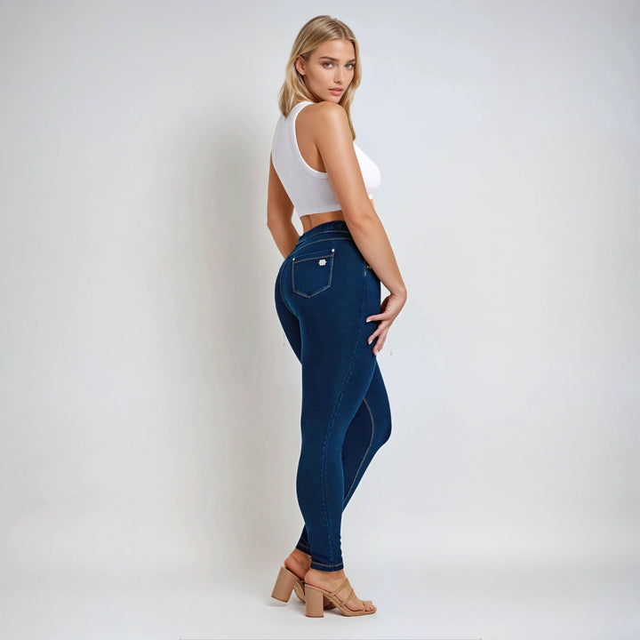 (NOW1MC002ORG-J0Y) N.O.W.® Mid Waist Jeans met Knoopsluiting