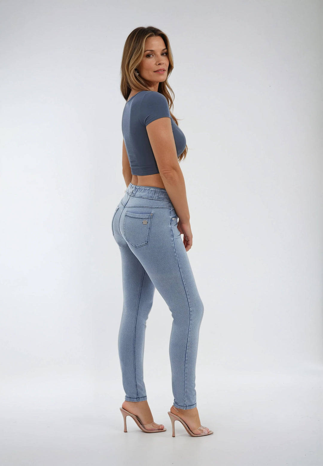 (NOW1MC002ORG-J107B) N.O.W.®  Mid Waist Jeans met Knoopsluiting