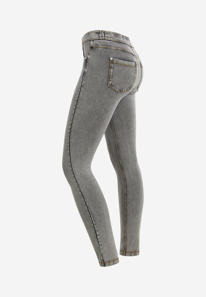 (NOW1MC002ORG-J3Y) N.O.W.® Mid Waist Jeans met Knoopsluiting