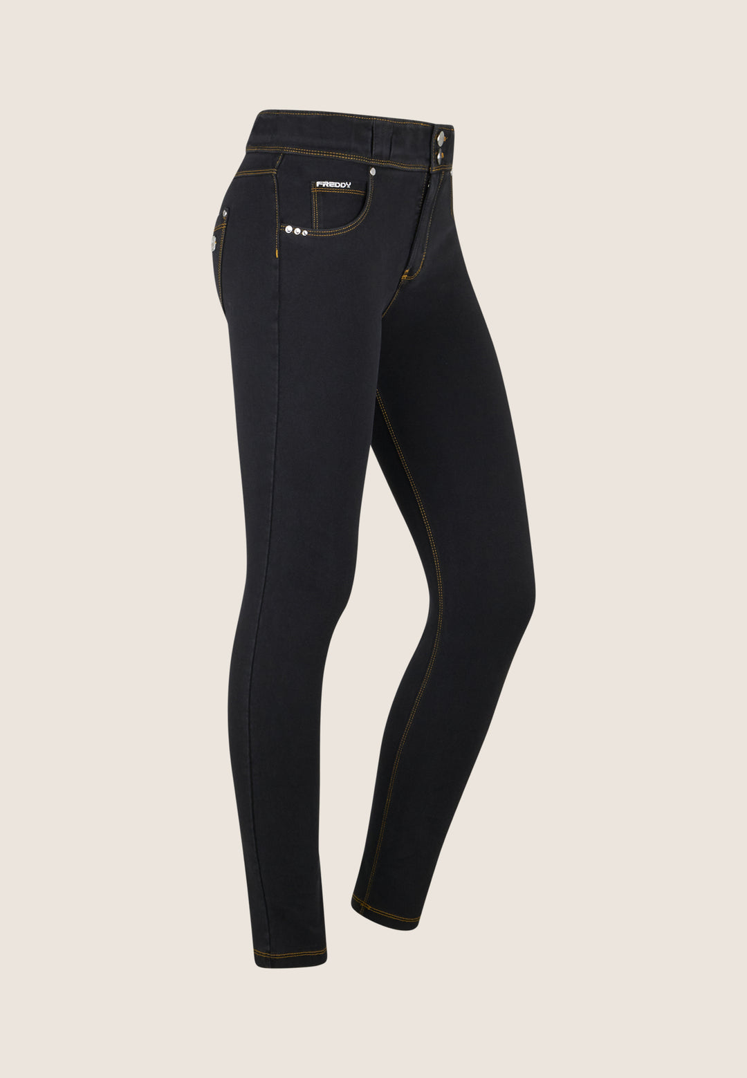 (NOW1MC002-J7Y) N.O.W.® PANTS Mid Waist Jeans met Knoopsluiting