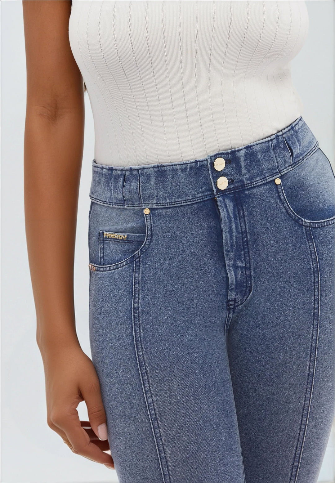 (NOW4HS404ORG-J108B) Ankle Length N.O.W.® Organic Denim Jeans with Leg Details