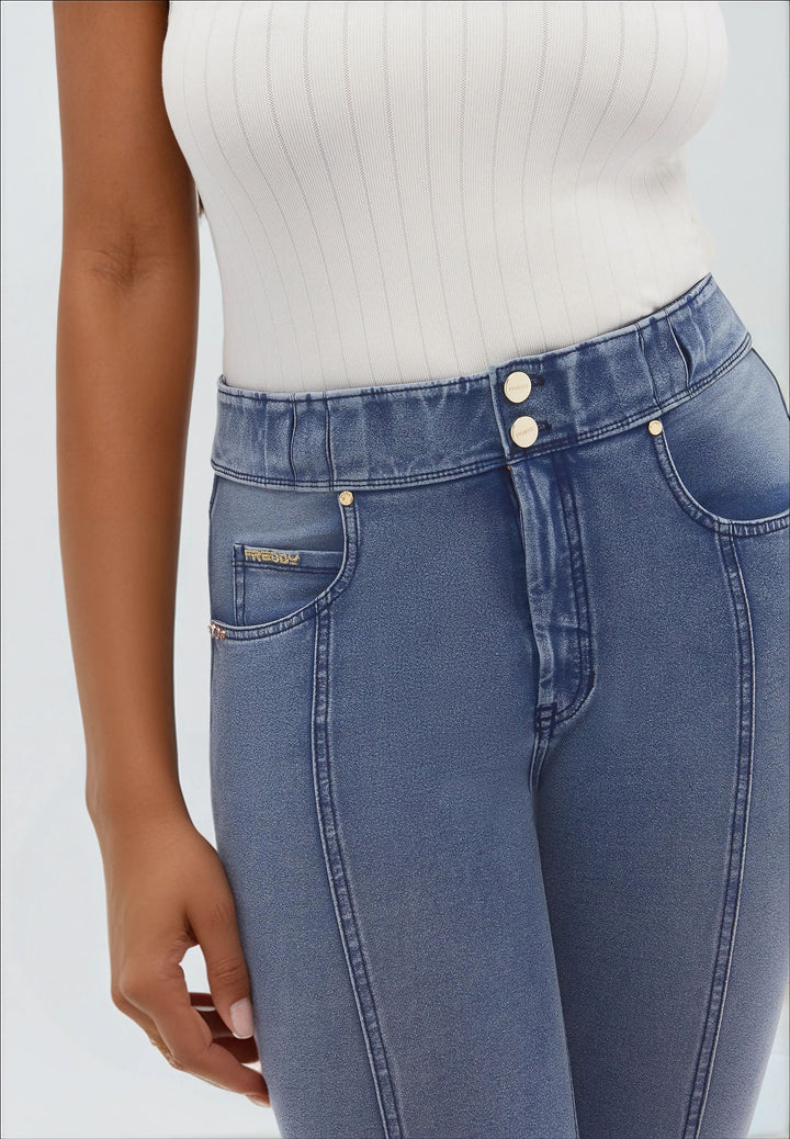 (NOW4HS404ORG-J108B) Ankle Length N.O.W.® Organic Denim Jeans with Leg Details