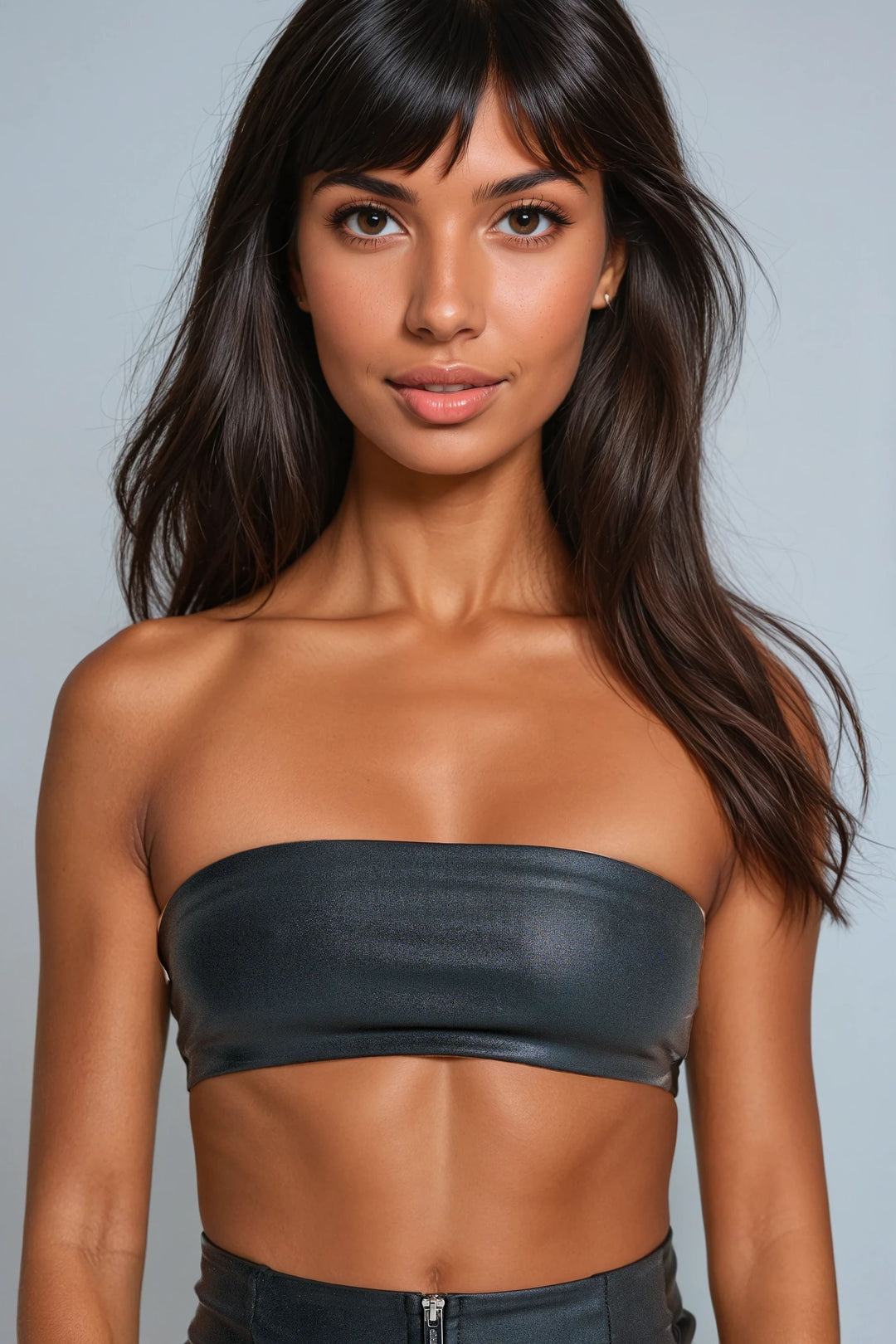 (S25WTWT7-N1) Shiny Strapless Bandeau Top in D.I.W.O.