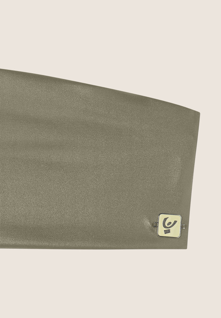 (S25WTWT7-V141) Shiny Strapless Bandeau Top in D.I.W.O