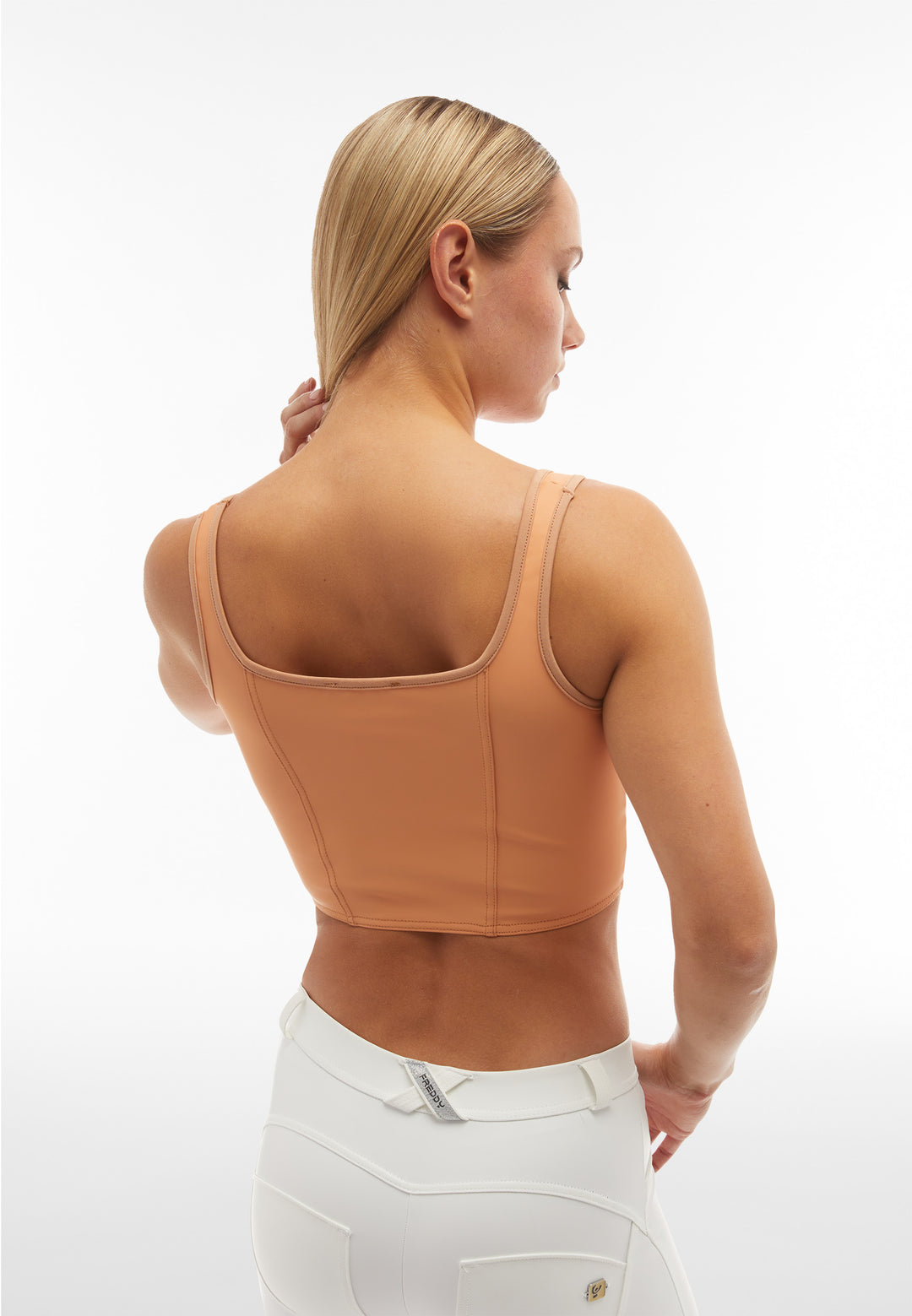 (S4WTWT5-M44) Bustier Crop Top in Faux Leather