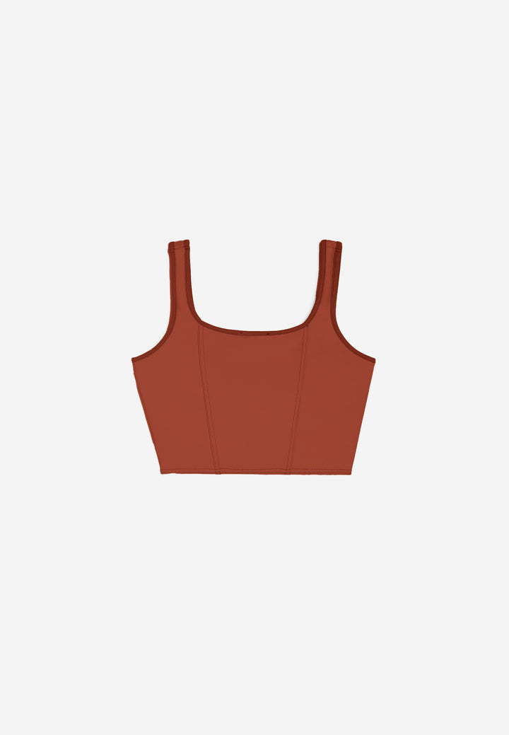 (S4WTWT5-M87) Bustier Crop Top in Faux Leather