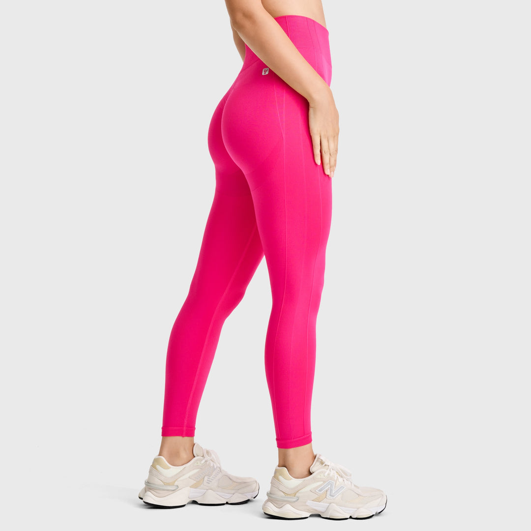 (SF5HF316-F103) High-Waistband Ankle-Length Seamless Leggings with Ribbed Details