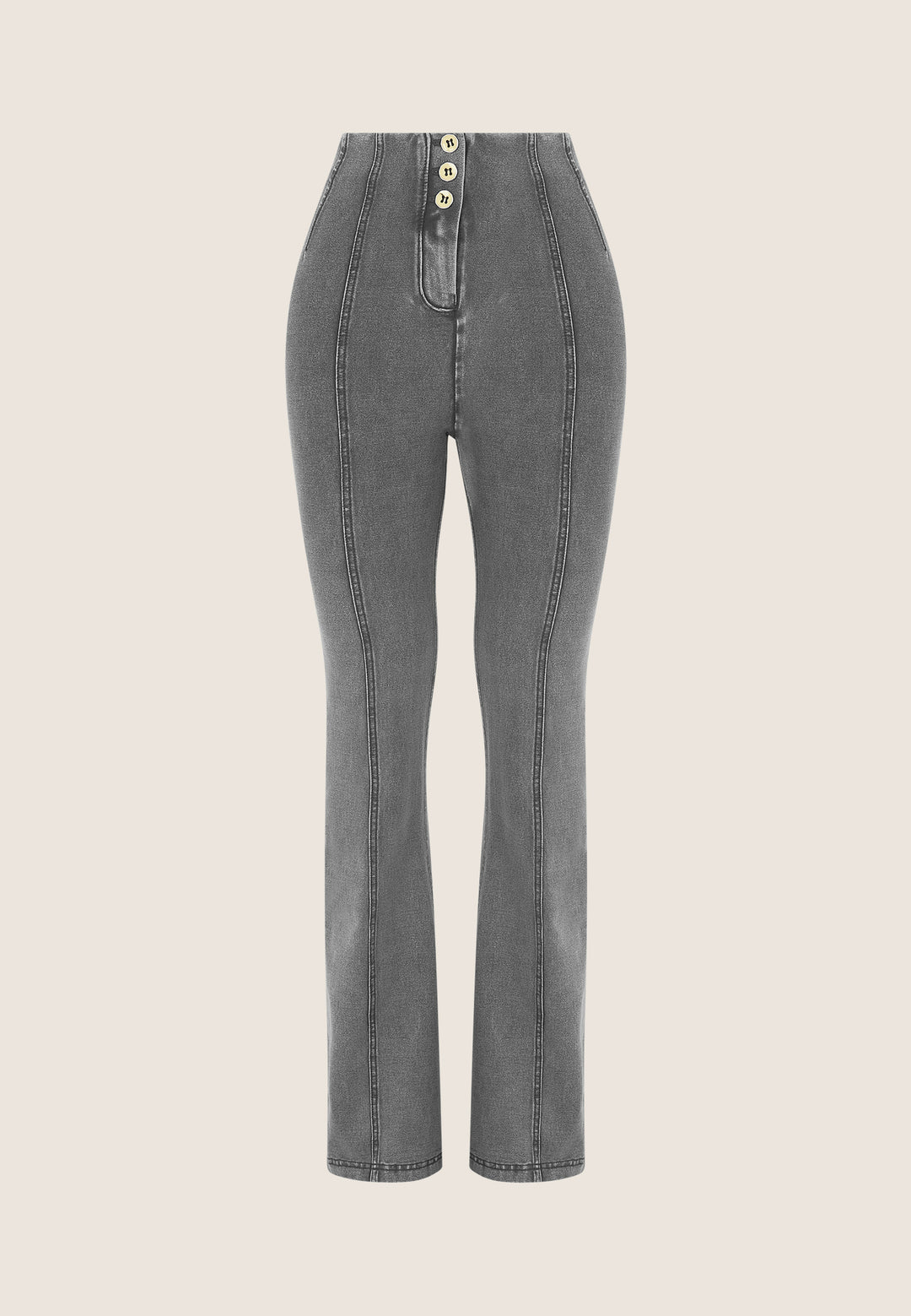 (WRUP11HS2532-J125N) WR.UP® Flared Jeans met een Hoge Taille en Knoopsluiting