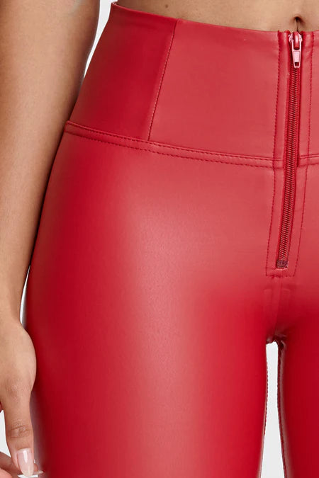 WRUP2HC006PREC-R68 Rode WR.UP®Leather Look met een Hoge Taille en Rits Sluiting