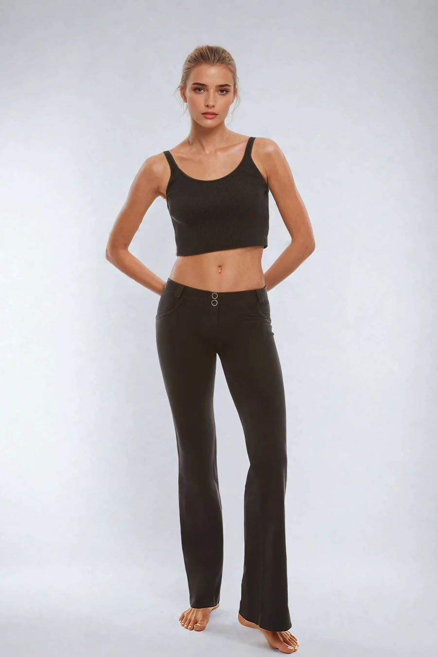 Low Waist WR.UP® Flared Black Jeans