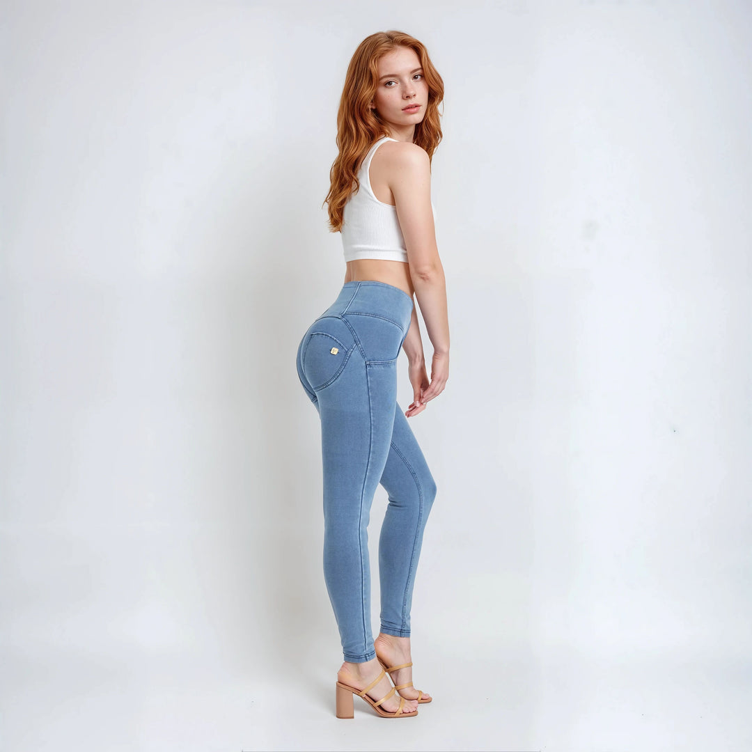 (WRUP2BHC002ORG-J4B) Denim Look WR.UP® met Hoge Taille en Knoopsluiting