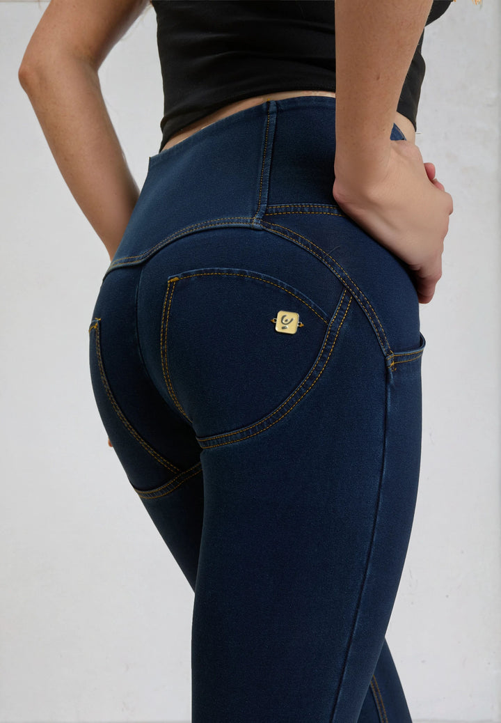 (WRUP2BHC002ORG-J0Y) Denim Look WR.UP® met Hoge Taille en Knoopsluiting
