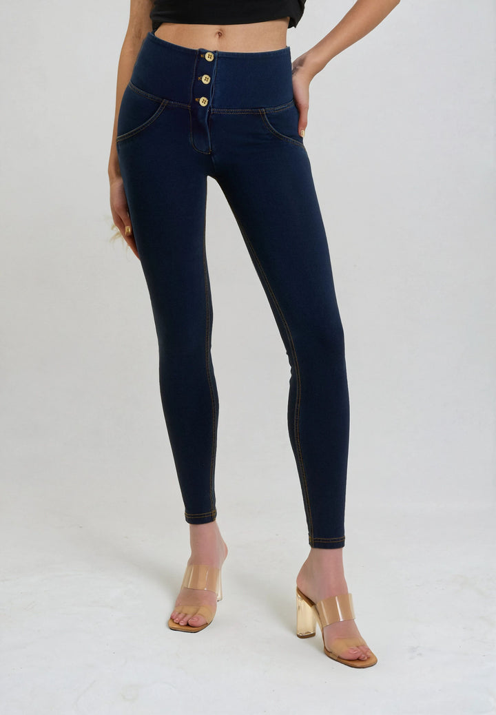 (WRUP2BHC002ORG-J0Y) Denim Look WR.UP® met Hoge Taille en Knoopsluiting