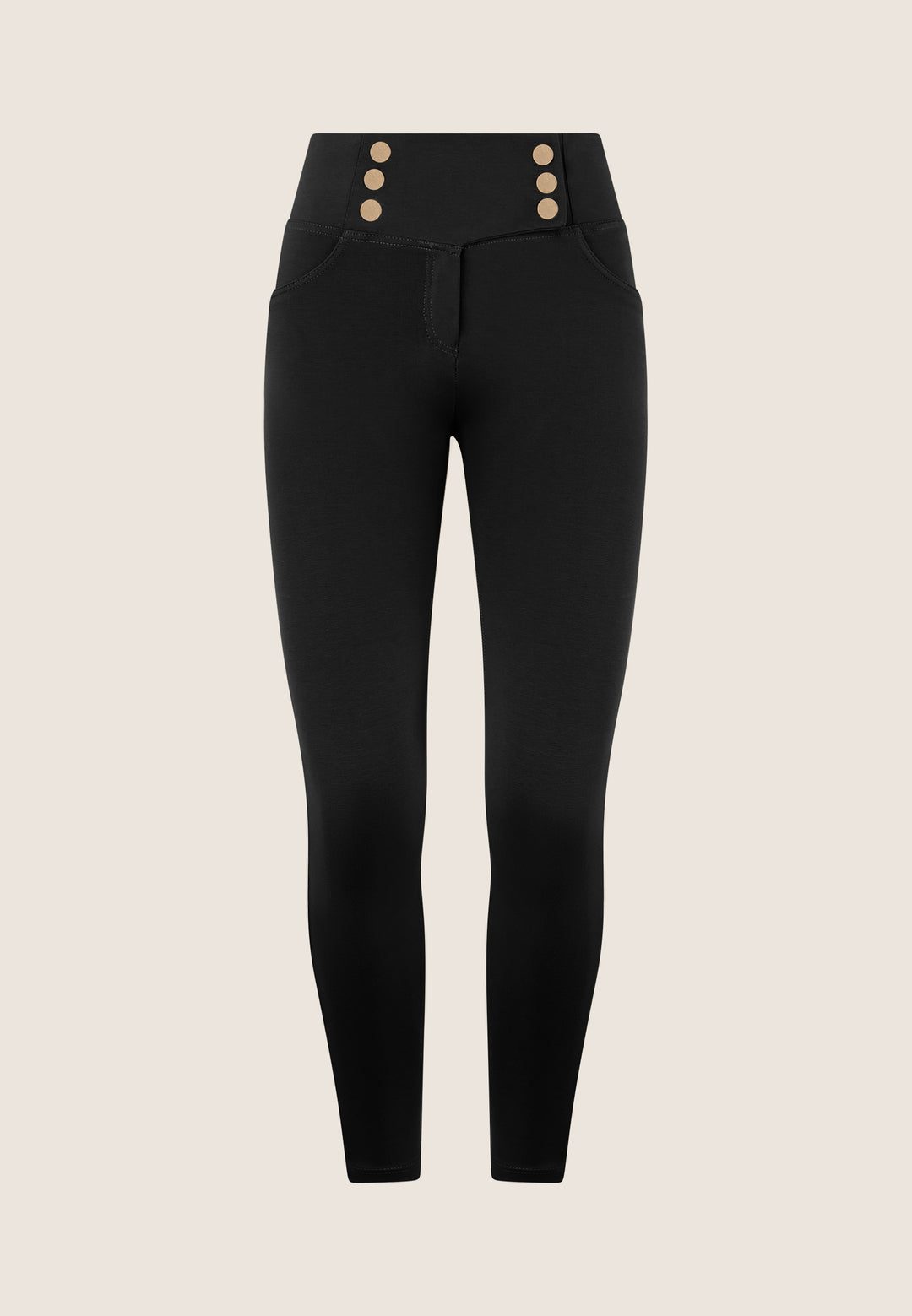 (WRUP2BHS2518-N) Zwarte WR.UP® High Waist met Golden Buttons