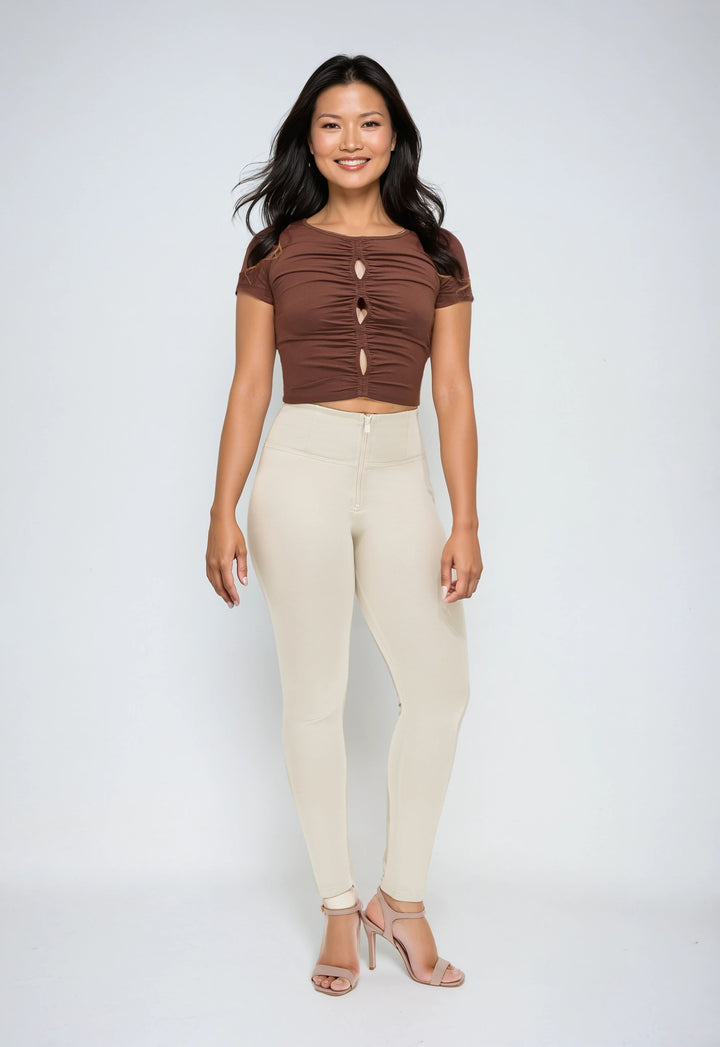 (WRUP2HC001ORG-Z64) Basic WR.UP® met een Hoge Taille en Ritssluiting in Zacht Katoen