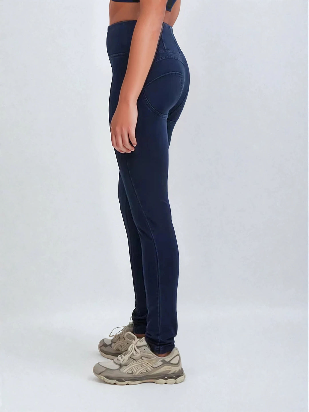 WRUP2HC002ORG-J0B Blauwe WR.UP® met Hoge Taille en Zip in Denim Look