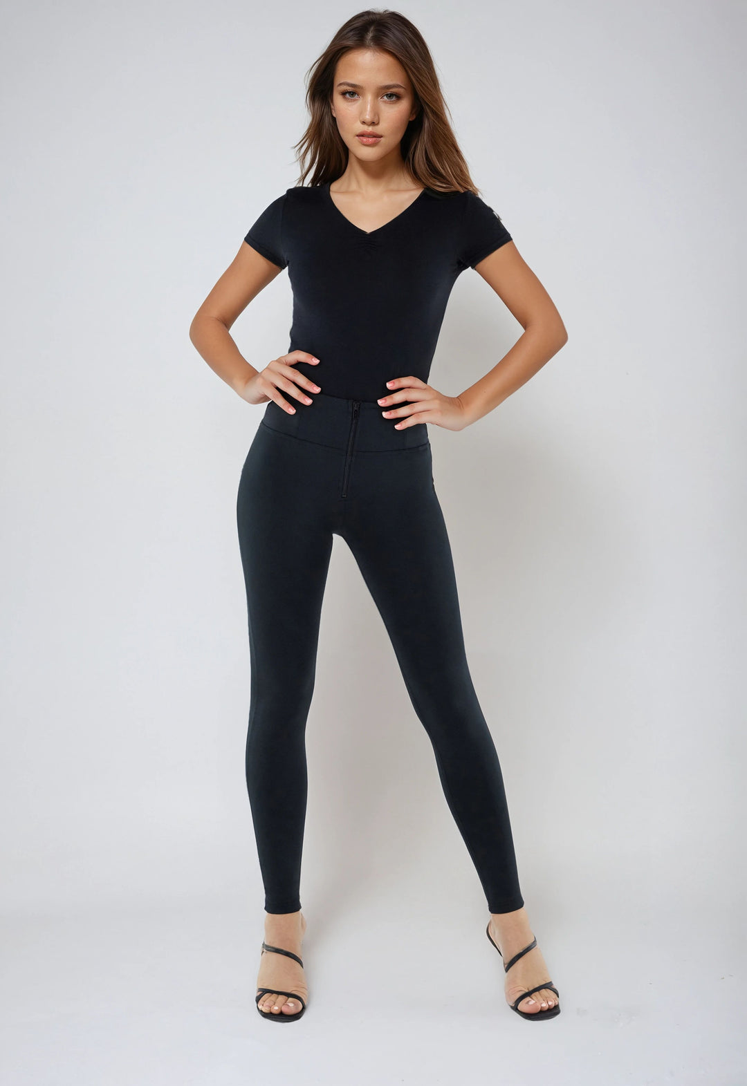 (WRUP2HC004REC-N) Zwarte WR.UP® met een Hoge Taille in Shiny D.I.W.O.