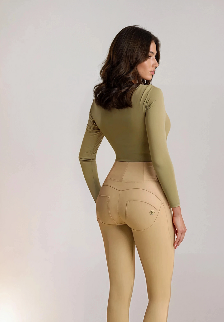 (WRUP2HC006PREC-Z80) Leather Look WR.UP® met Hoge Taille en Rits Sluiting