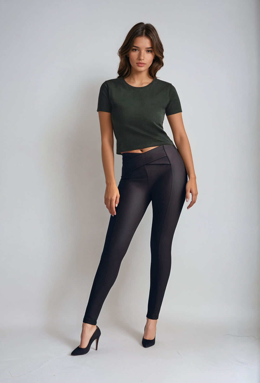 (WRUP2HS2530-N Faux Leather WR.UP® met Cross-over Waistband ♥