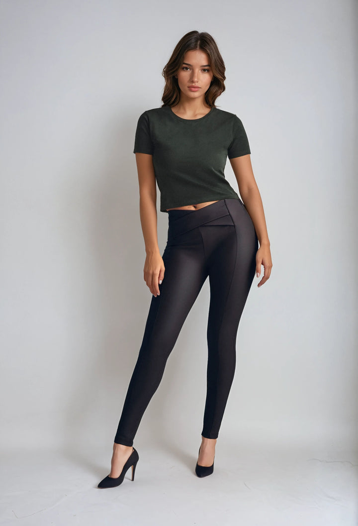 (WRUP2HS2530-N Faux Leather WR.UP® met Cross-over Waistband ♥