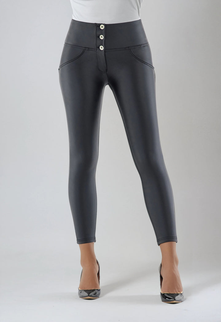 (WRUP4BHC006PREC-N) Leather Look WR.UP® Hoge Taille en Enkel Lengte met Knoopsluiting