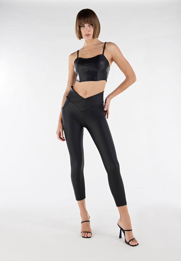 (WRUP4HS311-N) High Waist WR.UP® met Cross Over in Faux Leather